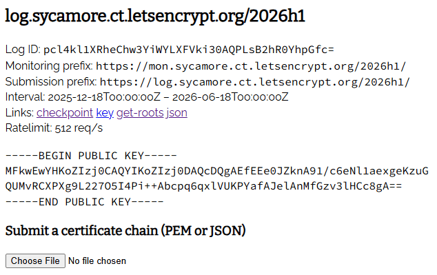 A sunlight log web UI