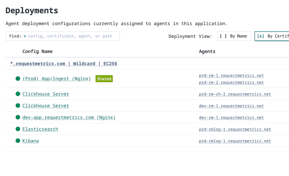 CertKit deploying a renewed certificate to a connected server and activating it in place.